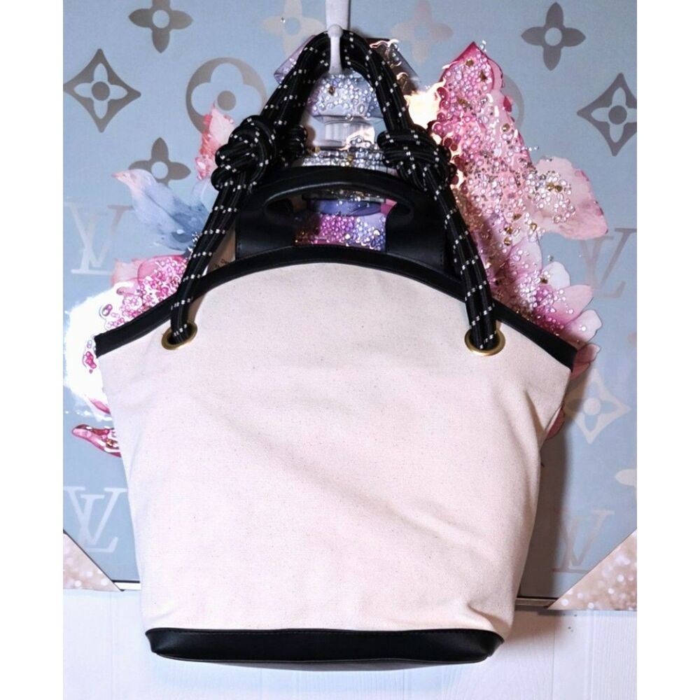 Free Assembly Canvas Tote Bag – Black & Natural – NWT